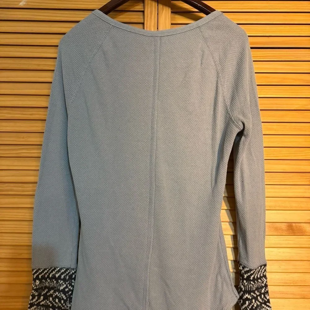 Free people Long Sleeve Top with Patterned Cuffs medium